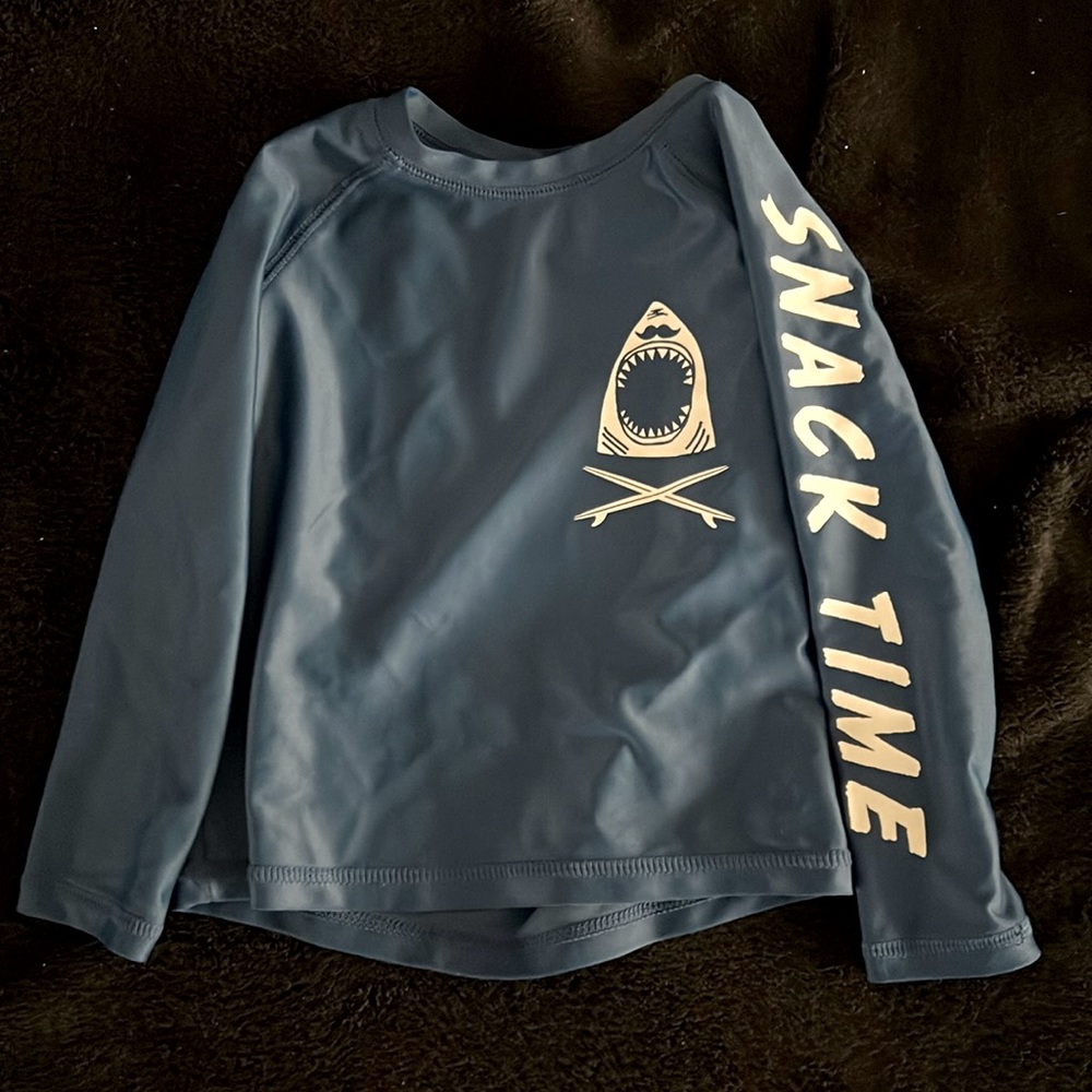 Blue/White Boys long sleeve rash guard